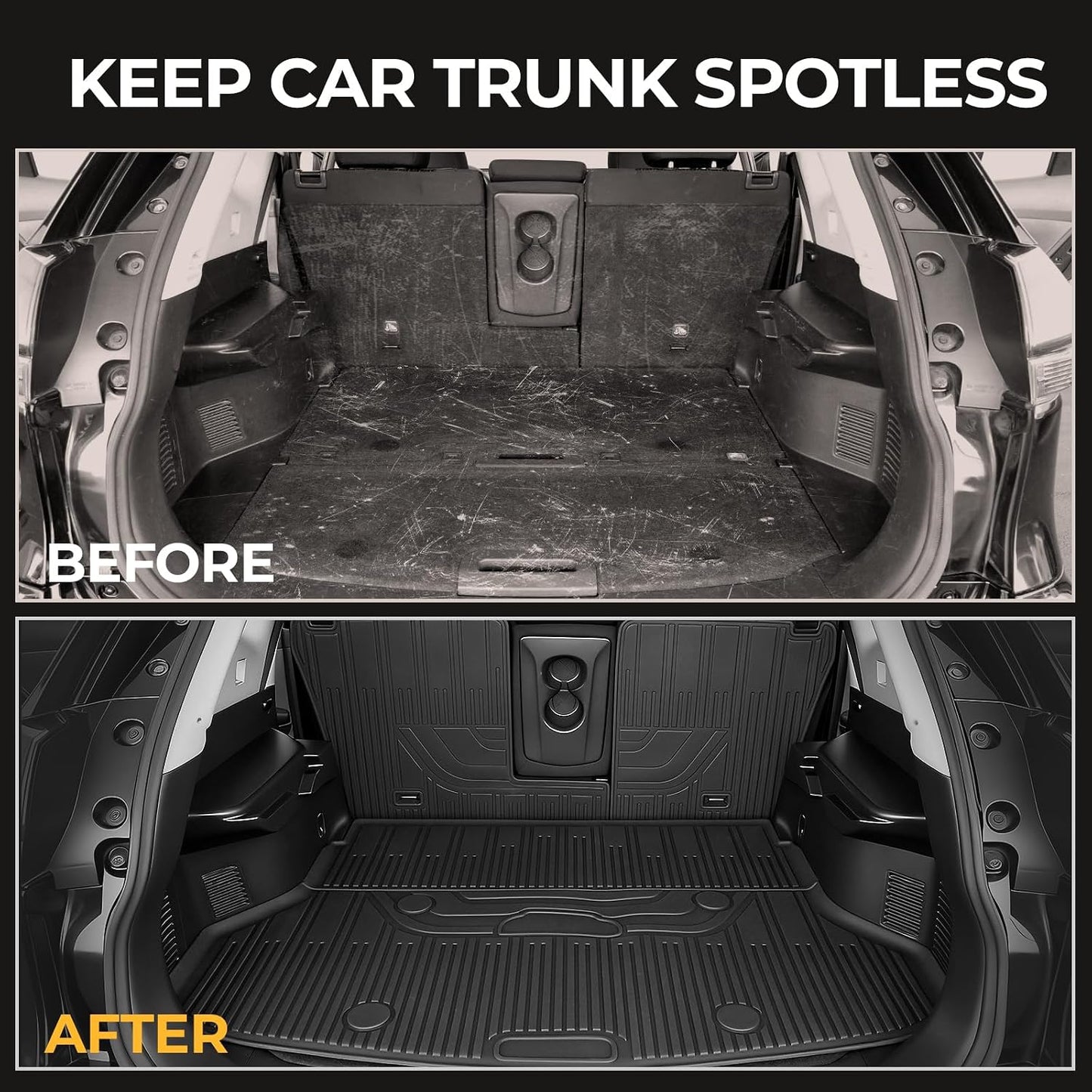 Floor Mats for Nissan Rogue 2014-2020, All Weather Floor Mats Trunk Cargo Liner and Door Sill Guards Accessories, Full Coverage Set (Not for Sport)