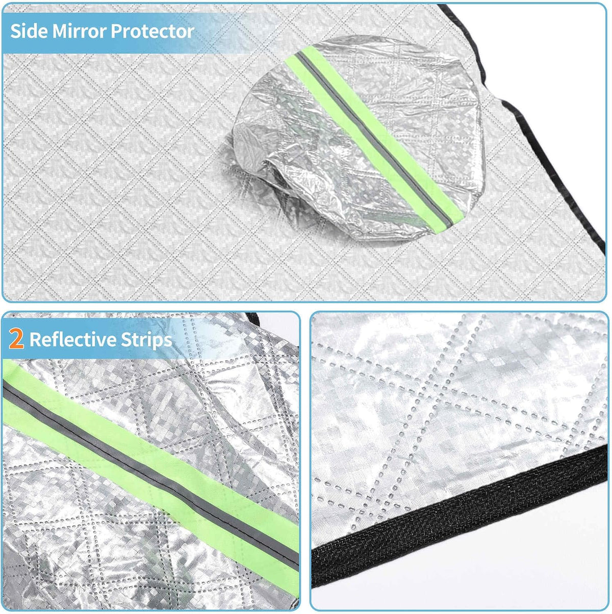 Heavy Duty Snow Car Cover 7-Layer Thickened Enlarge Windproof Waterproof Windshield Cover for Ice and Snow All-Season Versatility Universal Fit SUV/Truck/Sedan (96" x 87")