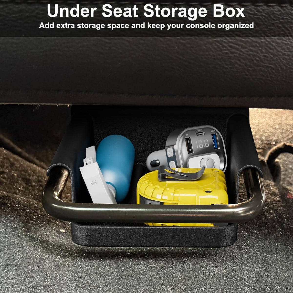 DIAMOOKY Front Under Seat Storage Organizer for Jeep Wrangler JL JLU 2018-2026 & Gladiator JT 2020 2021 2022 2023 2024 2025 2026 Accessories Hidden Center Console Organizer, 2PCS (Not for Power Seat)