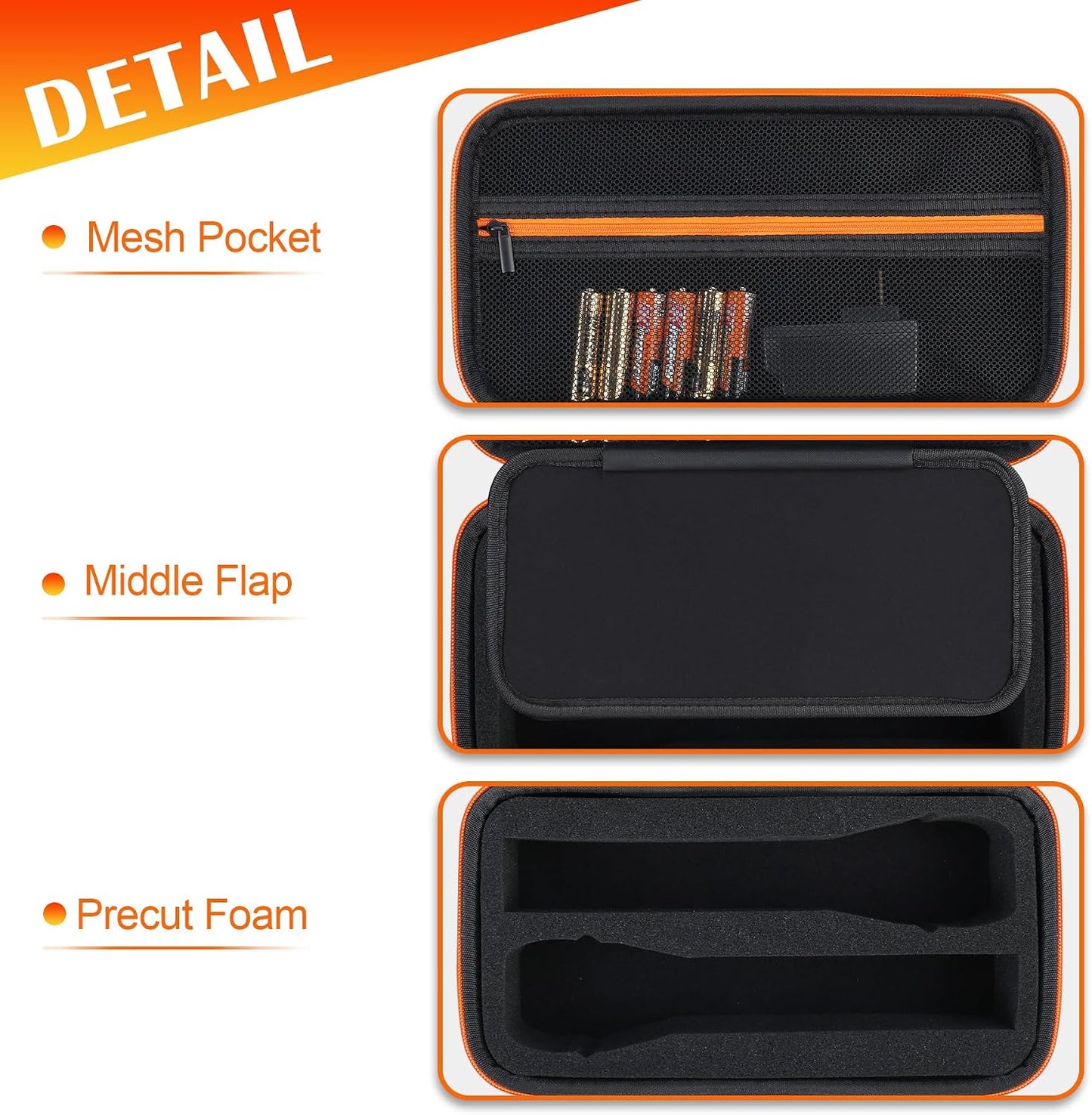 BOVKE Microphone Case Compatible with JBL Wireless Two Microphone System, Carrying Case for JBL 2X Digital PartyBox Wireless Mic for Singing or Karaoke, Extra Space for Receiver, Batteries, Black