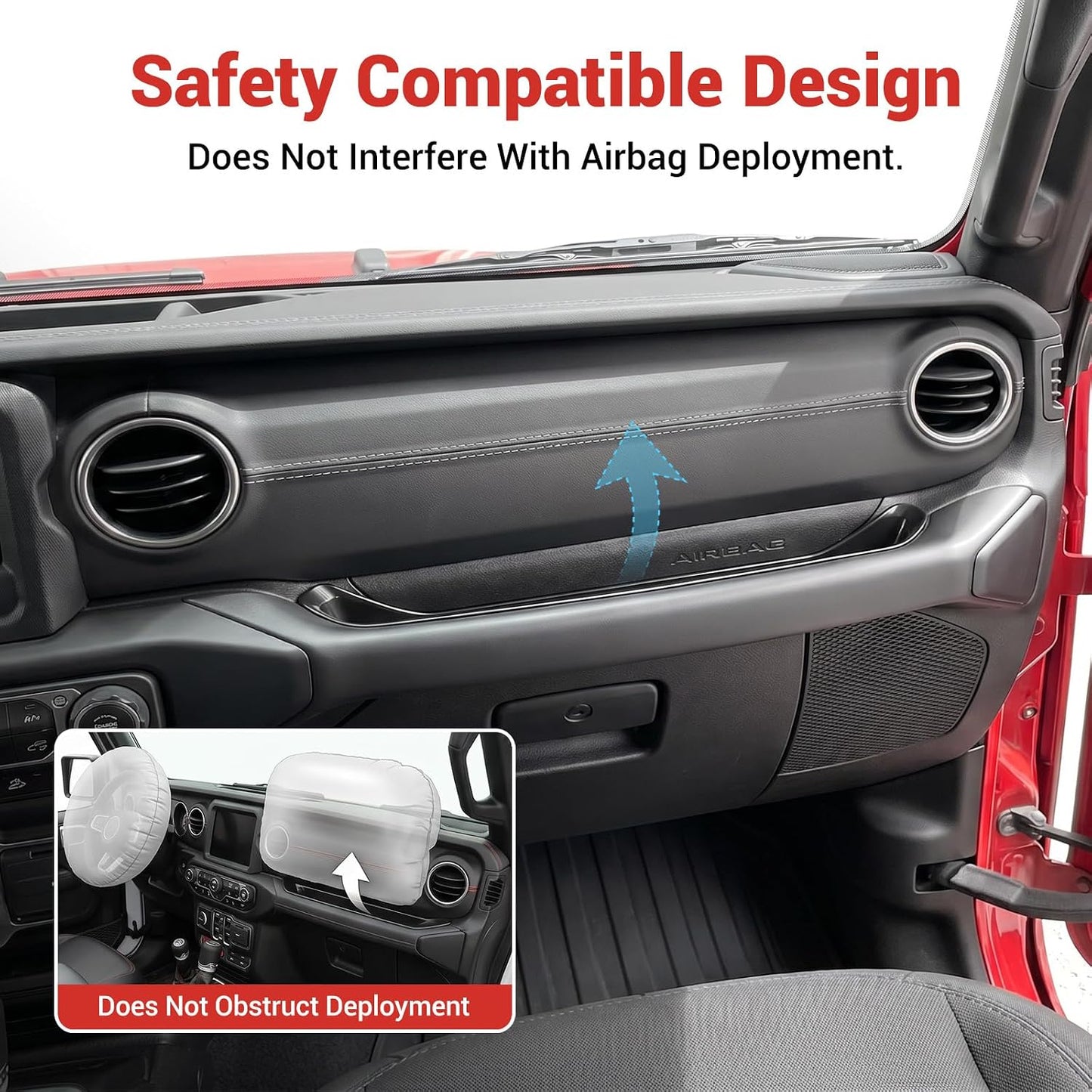 Grab Bar Tray Fit for 2018-2023 Jeep Wrangler JL JLU 4XE/Gladiator JT Storage Bin Handle Organizer Grab Handle Box Passenger Side Grabtray for Wrangler&Gladiator Accessories(18-23 Grab Bar Tray)