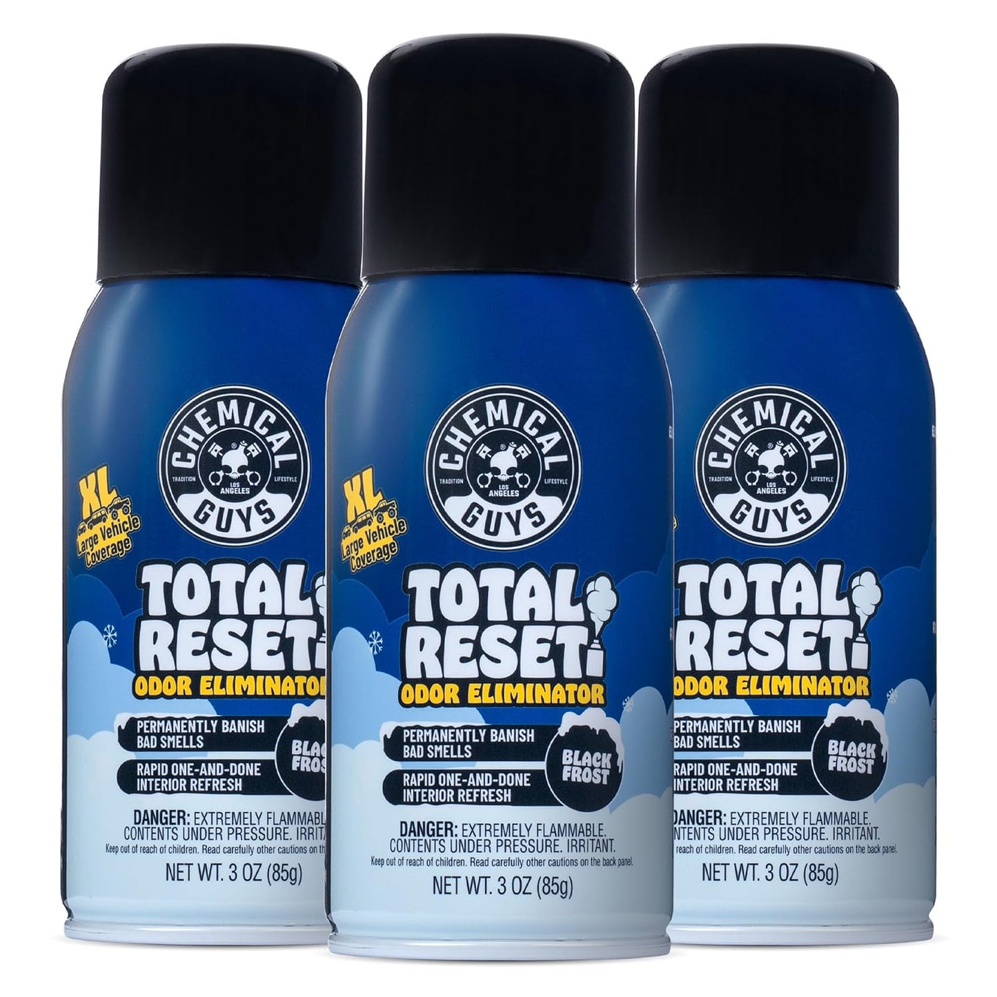 Chemical Guys New Car Smell Odor Eliminating Fogger 3 Pack | For smoke, pet, food, and gym odors in cars, trucks, and SUVs, 3 oz each, for smoke pet food and gym odors in any vehicle