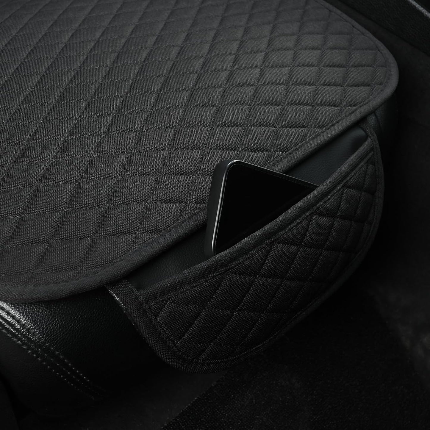 West Llama Linen Car Seat Covers,Bottom Seat Covers for Cars Include 1 Piece Front Driver Seat Pad Mat Universal Fits 90% Vehicles,SUVs,Cars,Sedans(1Piece-Black)
