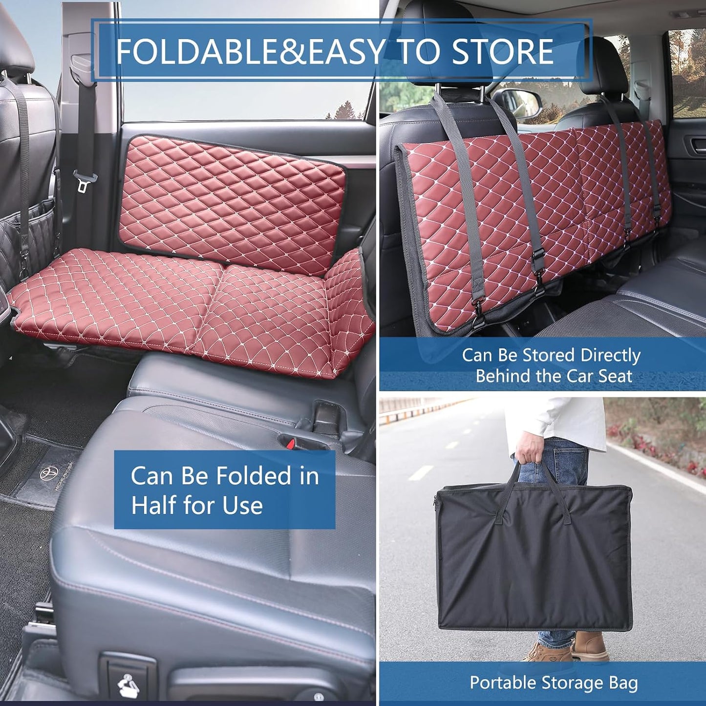 Non-Inflatable Truck Back Seat Bed Mattress, Portable Car Beds for Large Trucks, Double-Sided Folding Travel Bed F150/RAM Trucks/Toyota/Nissan