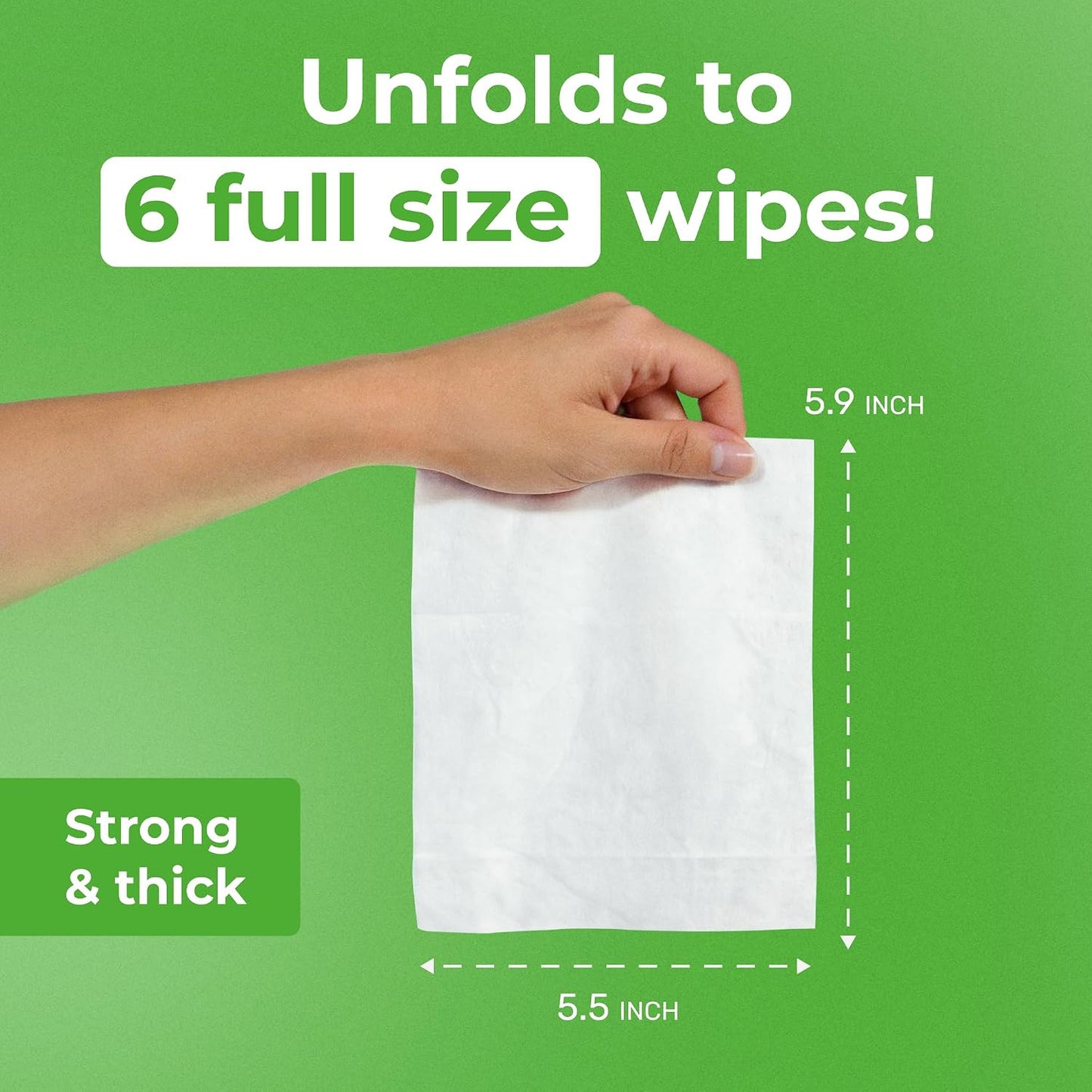Impossibly Compact Travel Antibacterial Wipes Hand Sanitizer - 99% Water and Aloe - Safe for Sensitive Skin, Hand Wipes - Travel Essentials For Adults & Kids, 30 Pack Total 180 Wipes