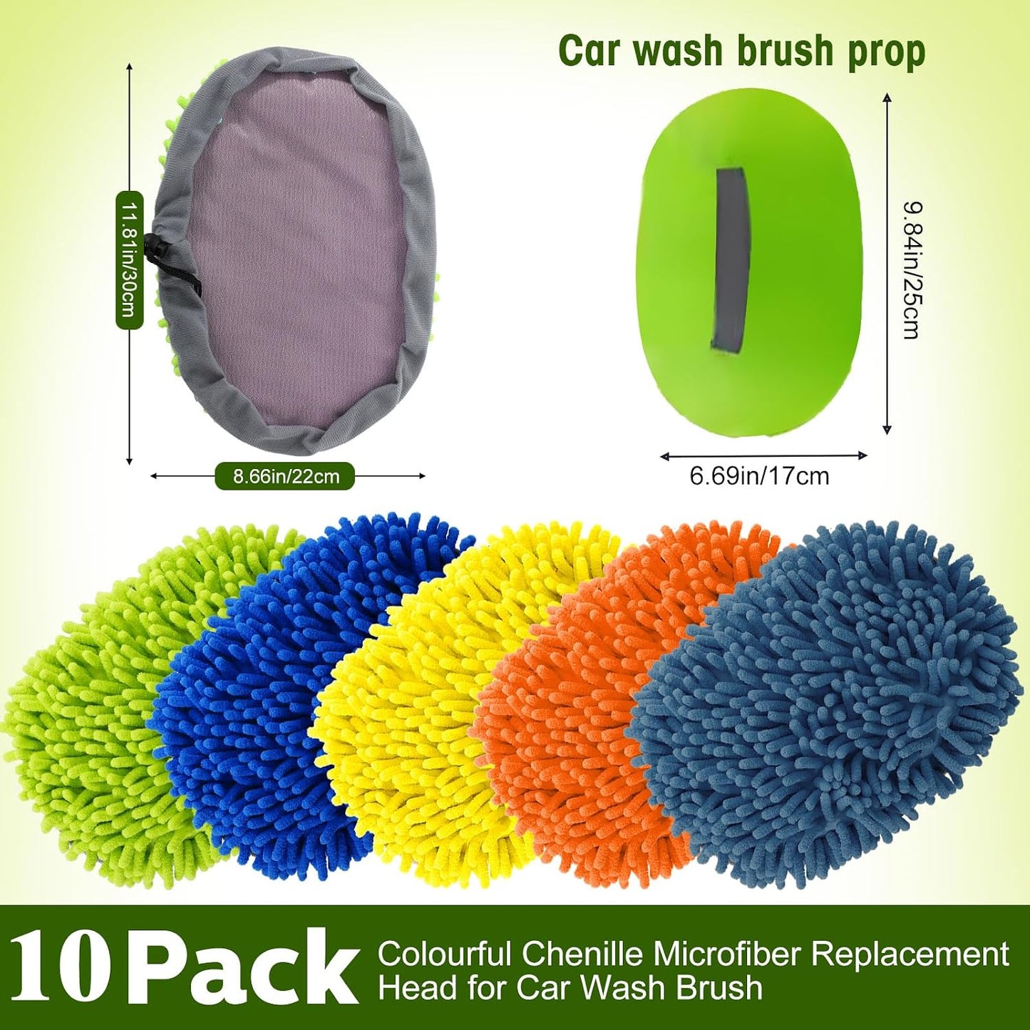 Layhit 10 Pcs Car Wash Mitt Set, Brush Not Included, Microfiber Mitt Cleaning Car Truck Washing Tools Kit RV Pickup Chenille Scratch Replacement (Multicolor)
