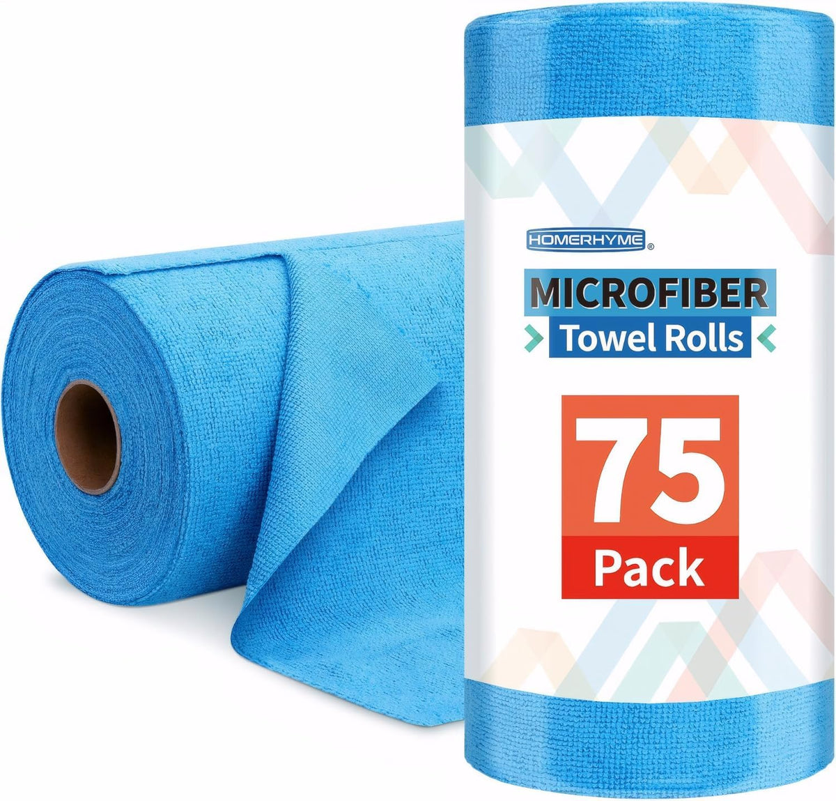 Microfiber Cleaning Cloth Roll, 75 Pack Tear Away Microfiber Towel, Reusable Washable Shop Towels, Lint Free All-Purpose Cleaning Rags Wash Cloths for Home Car Kitchen Automotive 11.5"x11.5"
