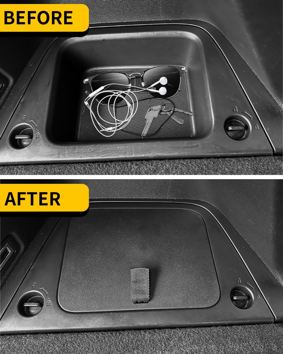 Rear Trunk Organizer Cover Compatible with 2023 2024 2025 2026 Honda Pilot Trunk Organizer Storage Bin Lid Left Driver Trunk Side Storage Box Cover Protector Black 7&8 Seats Pilot Accessories