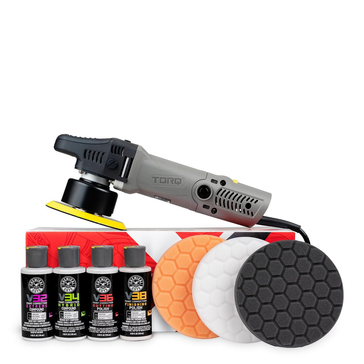 Chemical Guys, TORQX Random Orbital Polisher Kit, 800W Motor, 9-Piece