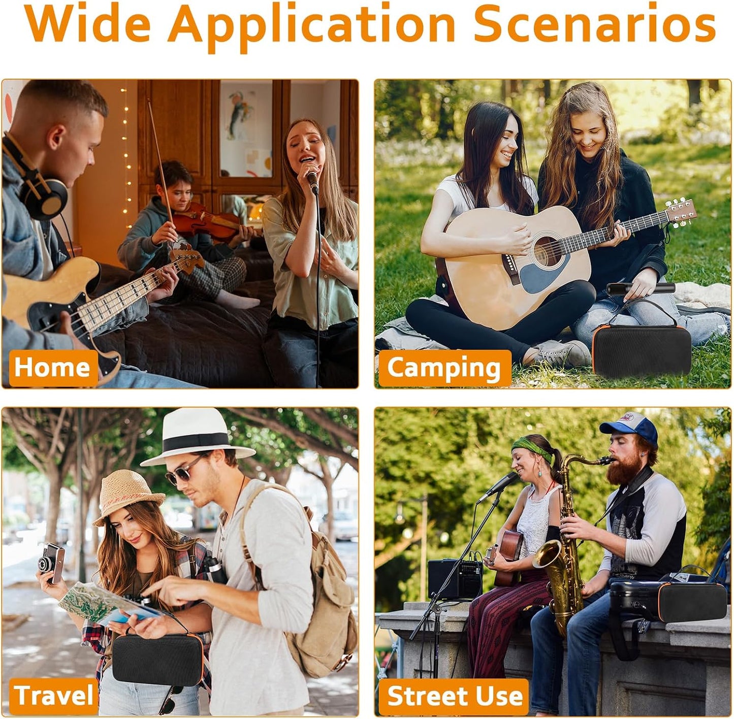 Wireless Microphone Case Compatible with J-B-L wireless Two Mic System, Partybox Mic Portable Storage Bag for Singing Karaoke, Handheld Mic Carrying Case for Receiver, Battery, Adapter(Box Only)