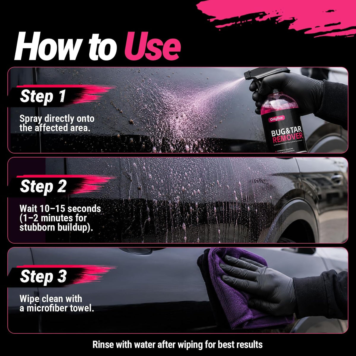 Bug & Tar Remover, Heavy Duty Exterior Car Cleaner, Safe on Paint