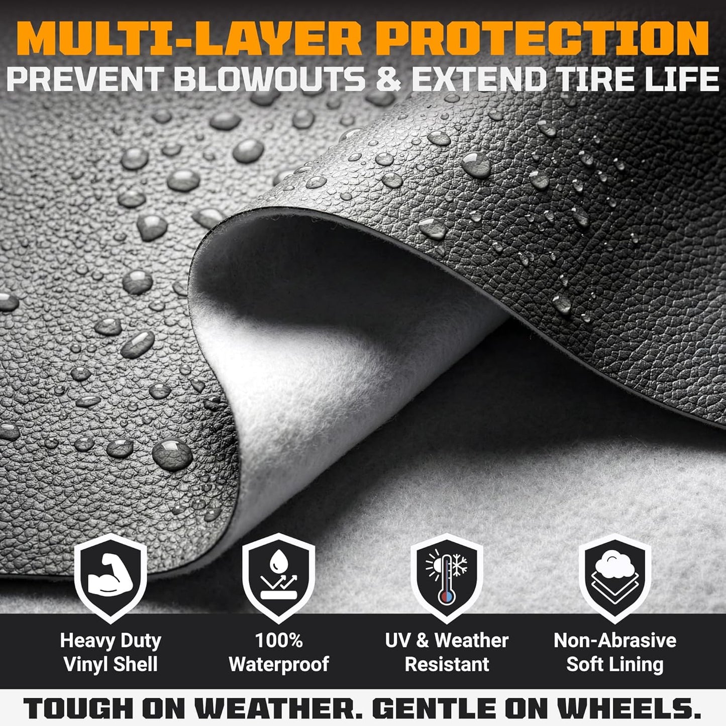 TIRESHIELD PRO Tire Covers Set of 4 - Heavy Duty All-Weather UV-Resistant Wheel Covers w/StormLock-System - Year-Round Protection for Your RV, Camper, Truck, Car & Trailer Tires w/ 26-28.75" Diameter