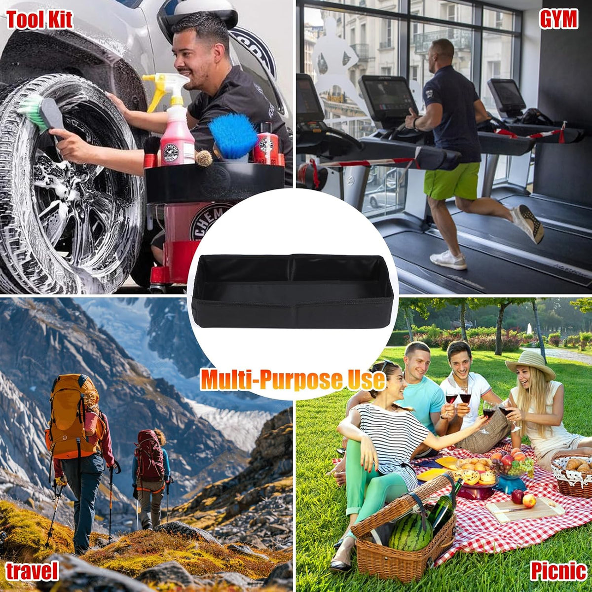 Under Seat Organizer for Hummer EV Accessories Backseat Rear Hidden Under Seat Storage Bags Portable Waterproof Foldable Storage Tool with Handle for Hummer EV SUV Pickup 2024 2025 2026 (B/1PC)