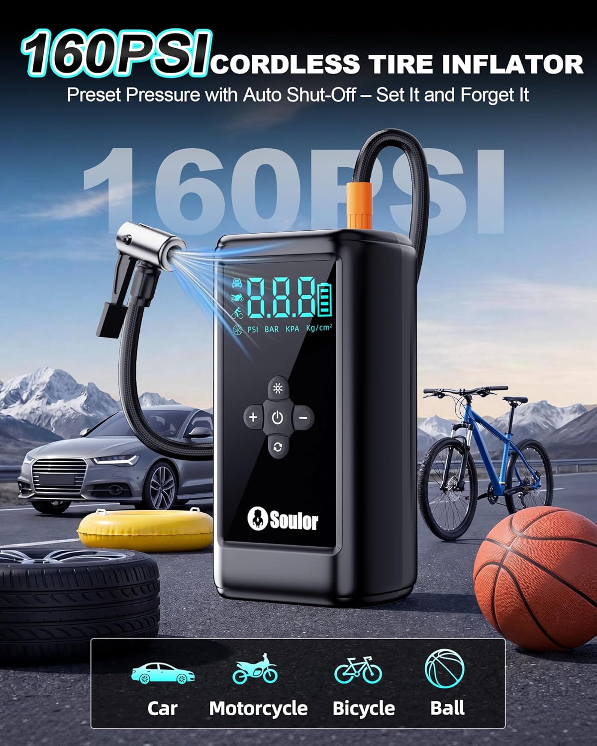 Jump Starter with Air Compressor 6000A Car Battery Jumper Starter Portable