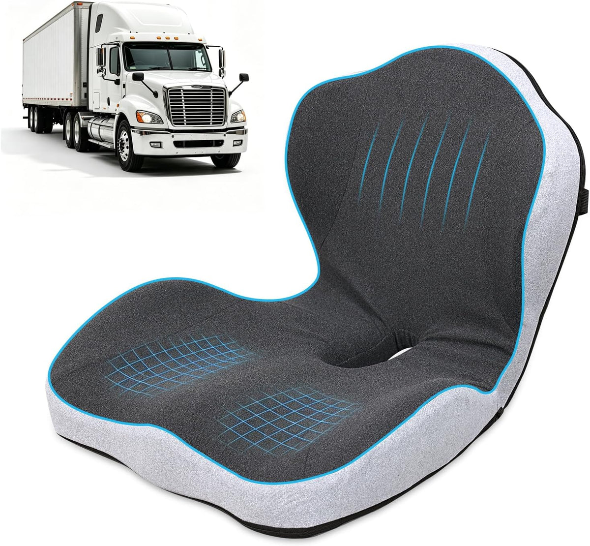 Dual-Layer Memory Foam Car Seat Cushions for Driving, with Lumbar Support