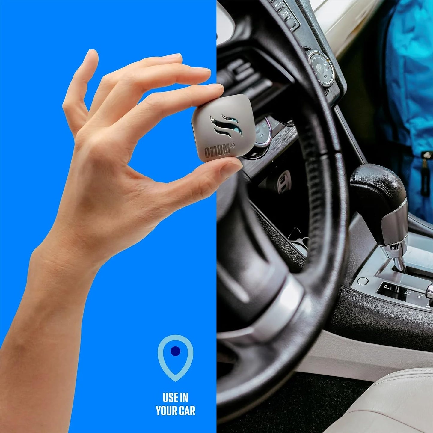 Ozium Membrane Car Vent Clip AC Air Fresheners Car Air Freshener and Car Odor Eliminator (That New Car Smell, 4 Packs)