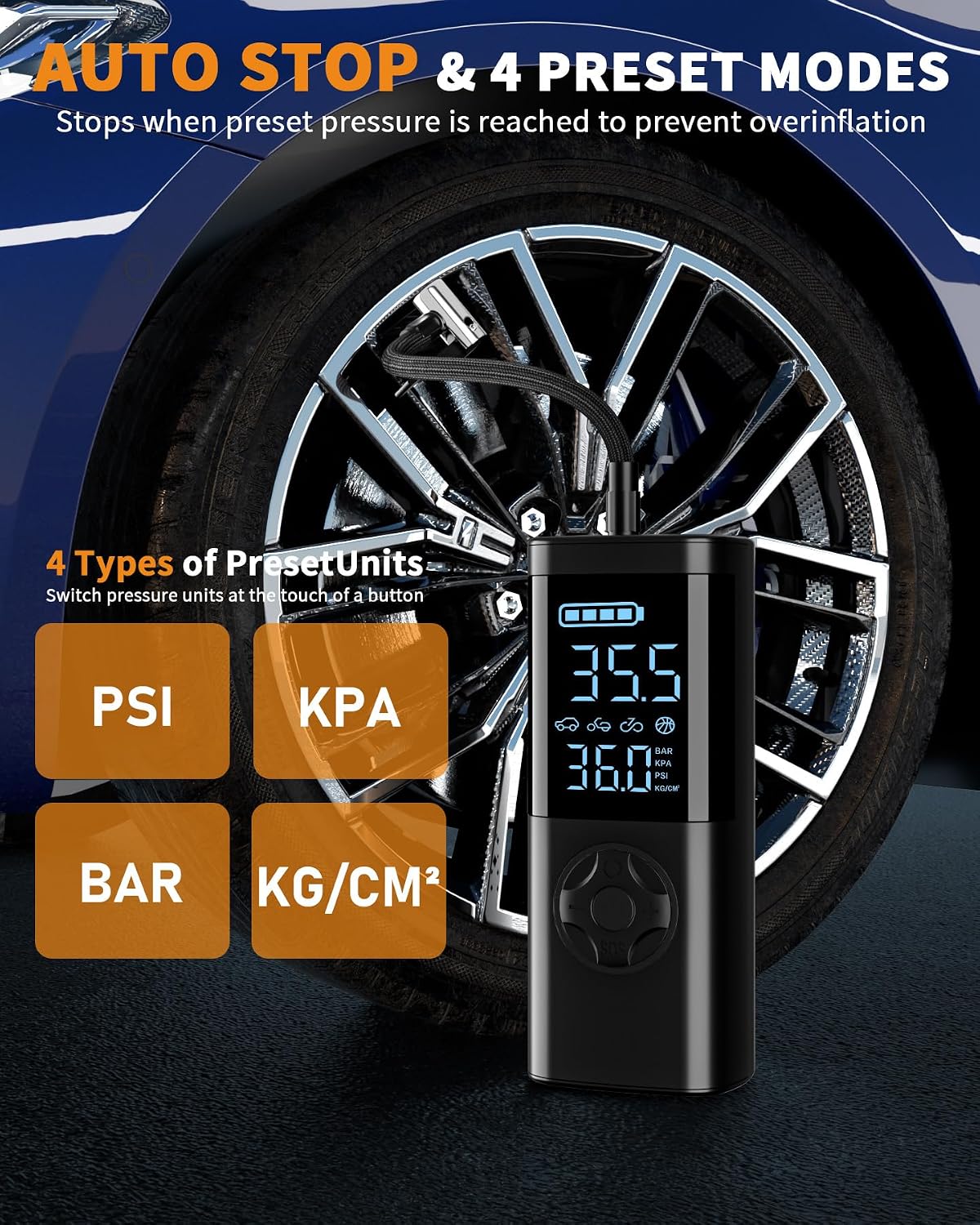 TEMOLA Portable Car Jump Starter with Air Compressor, 150PSI Jump Box