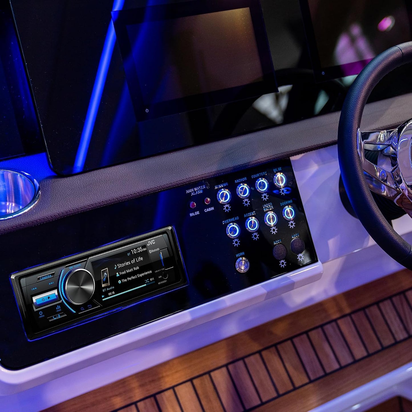 JVC - KD-X560BT - Digital Media Car & Marine Bluetooth Receiver iPhone/Android/USB/AUX Car Stereo with Rear Camera Input