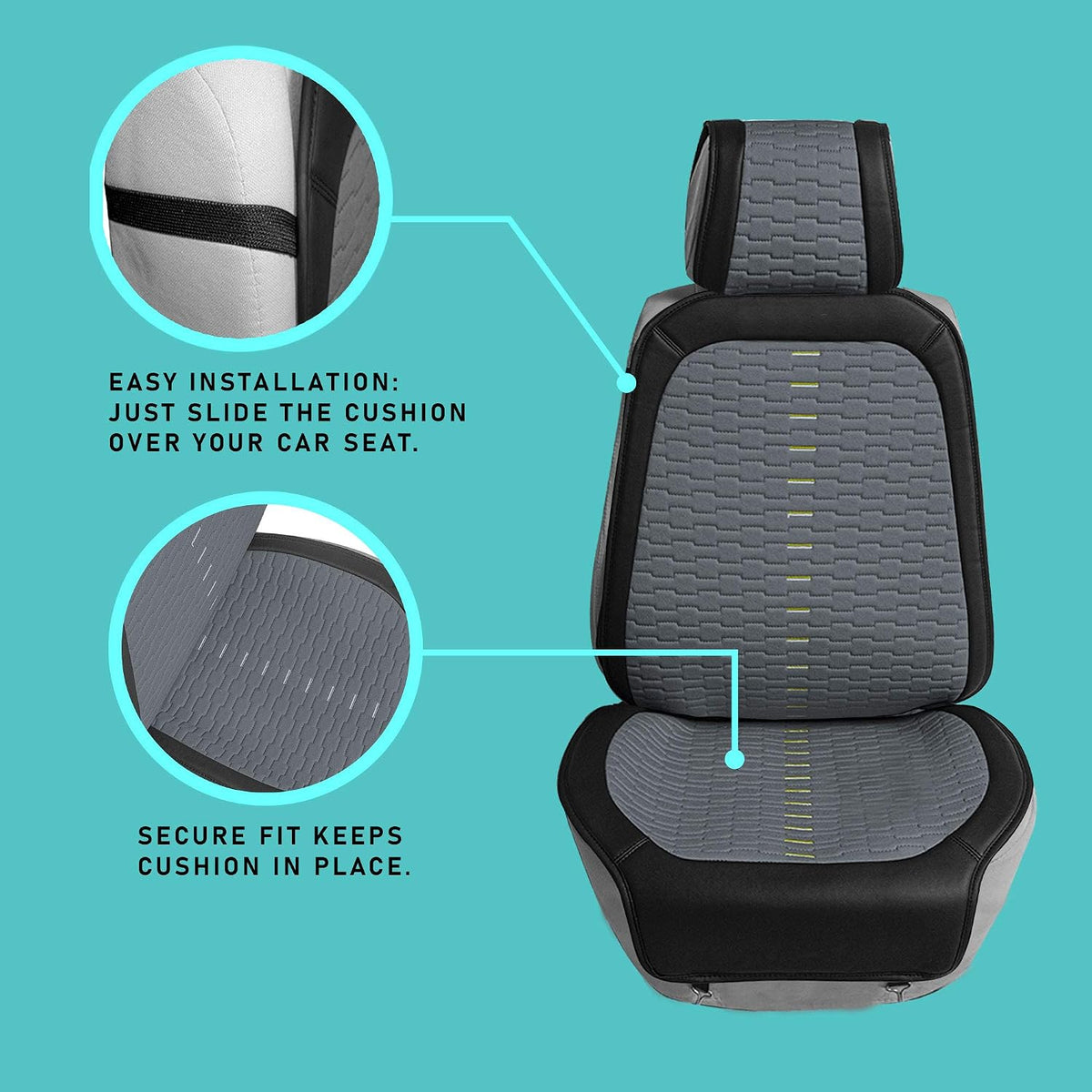 FH Group Car Seat Covers Front Set Automotive Seat Cushions - Low Back Car Seats, Universal Fit, Automotive Seat Cover, Car Seat Cushion, Airbag Compatible Car Seat Cover for SUV, Sedan, Van Mint