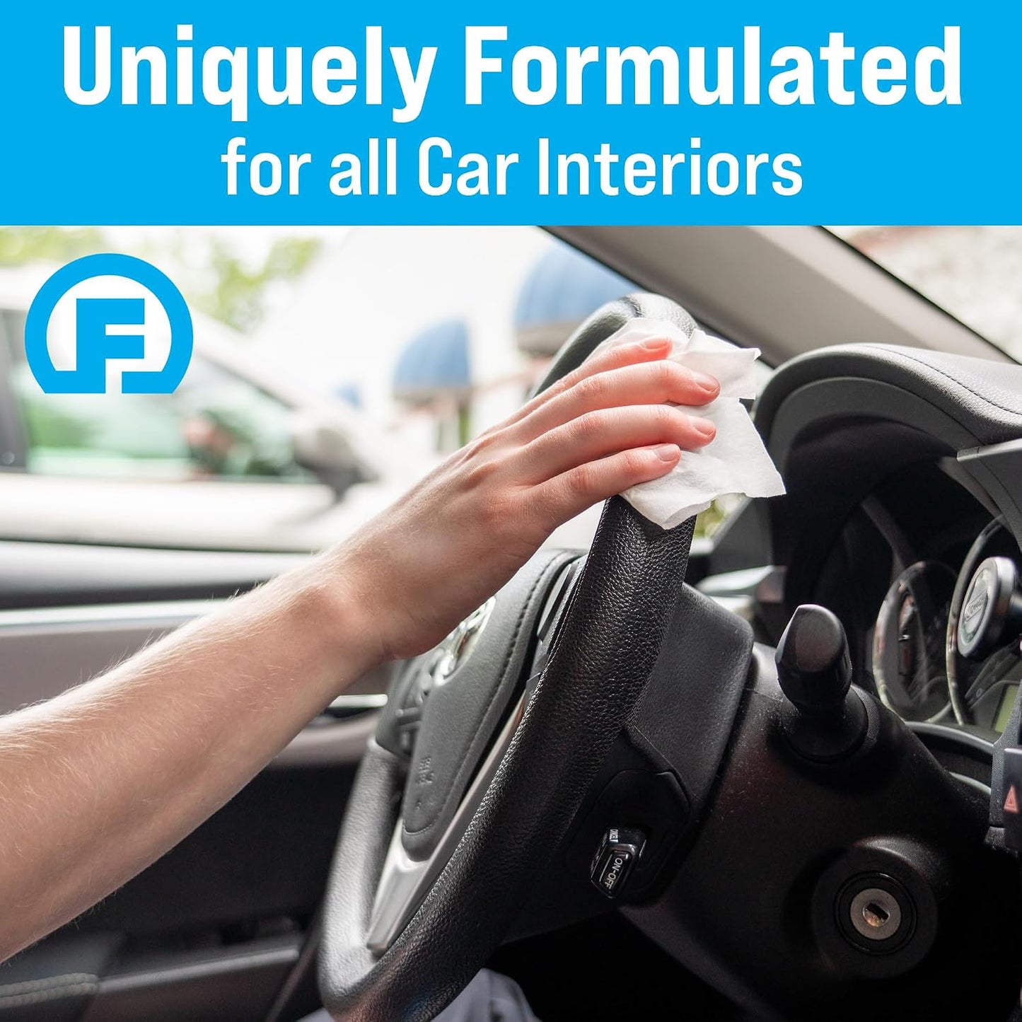 Fortress Car Interior Wipes (25 ct, Pack of 3) for Car Interior Cleaning, Dashboard, Seats, Detailing, and Steering Wheel [Travel Size] Skin-Safe Car Interior Cleaner Supplies