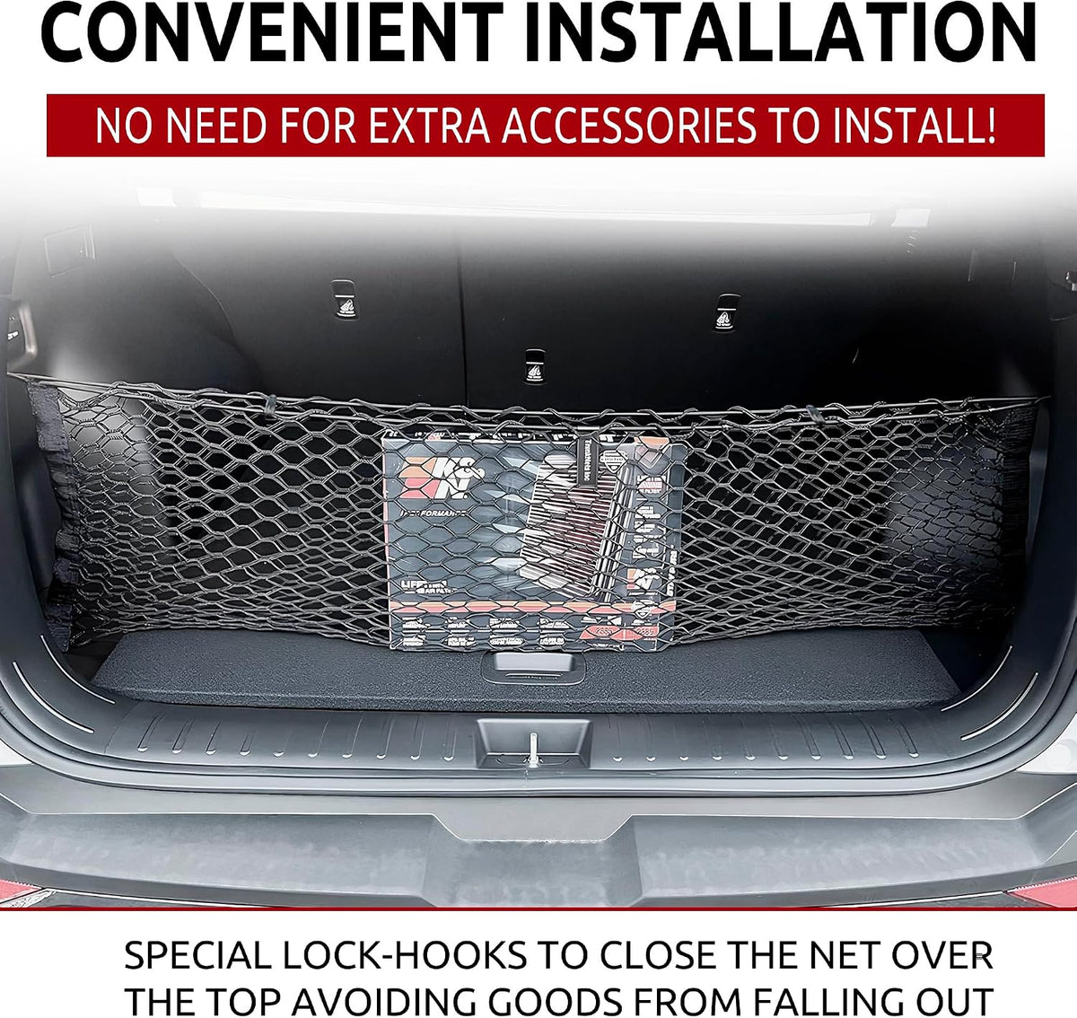 Envelope Style Automotive Trunk Mesh Cargo Net for Hyundai Tucson Se Sel 2022-2026 - Premium Trunk Organizer and Storage - Luggage Net for Crossover - Best Car Organizer for Hyundai Tucson