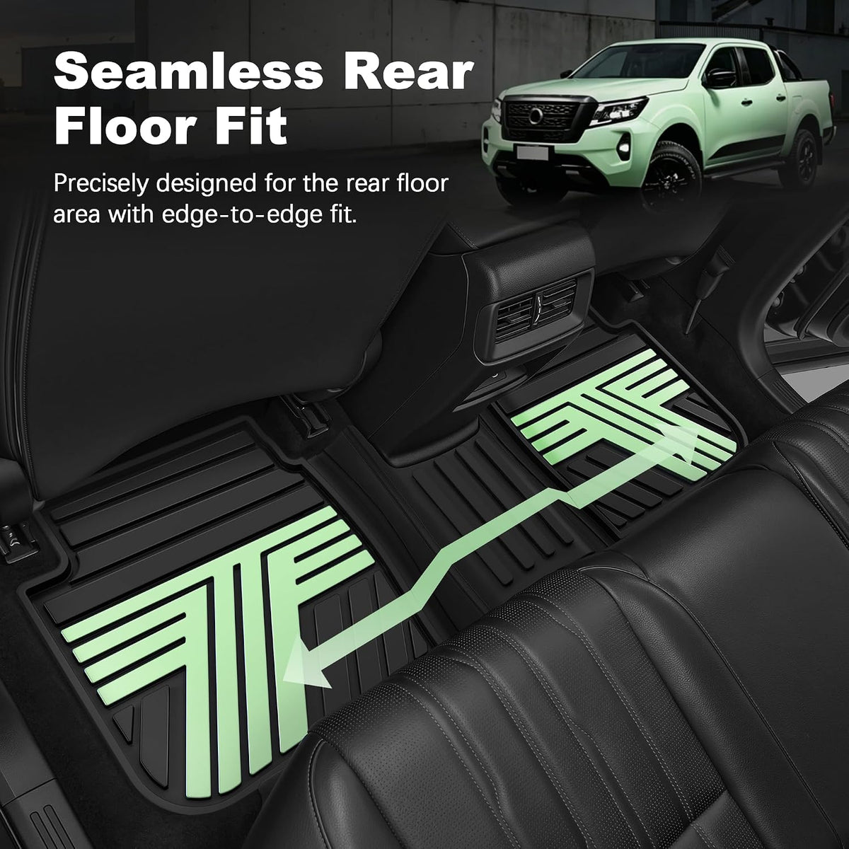 TTX LIGHTING Floor Mats for 2017-2026 Jeep Compass, Black & Green