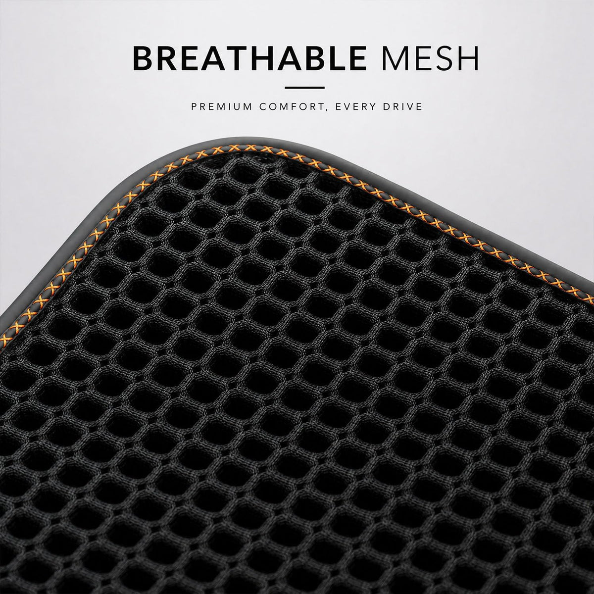 Cooling&Breathable 3D Air Mesh Car Seat Cushion for Summer, Universal Ventilated Comfortable Seat Pad, Suitable for Sedans,Vans,Pickup,Trucks,Suvs (Black-1PcsBackCushion+1PcsSeatPad)