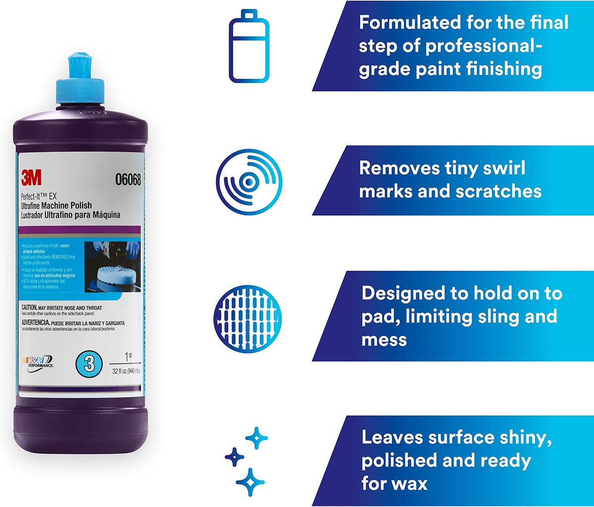 3M Perfect-It Ultrafine Machine Polish, 06068, 32 fl oz