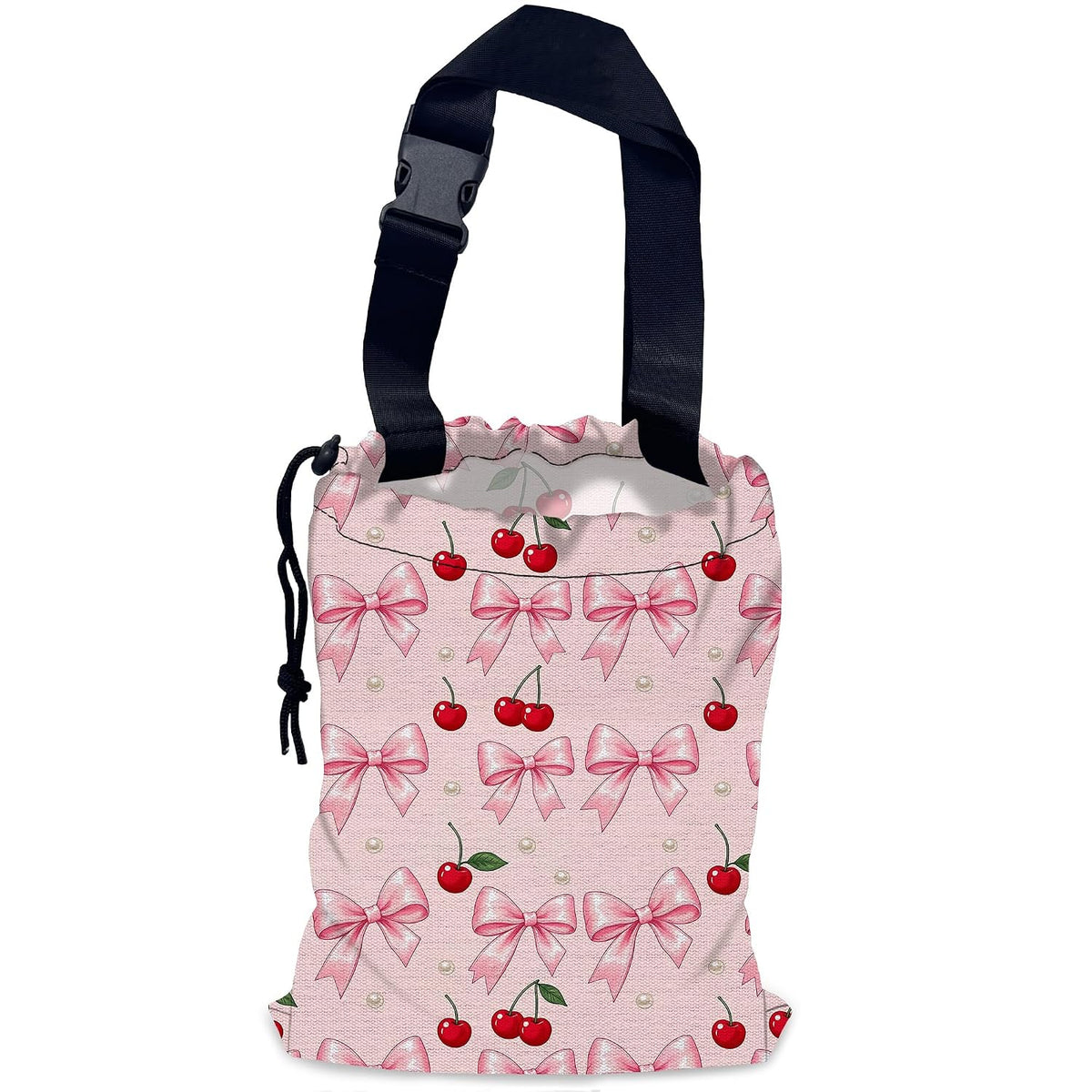 Car Trash Bag Waterproof Hanging Car Garbage Bag Pink Bow Cherry