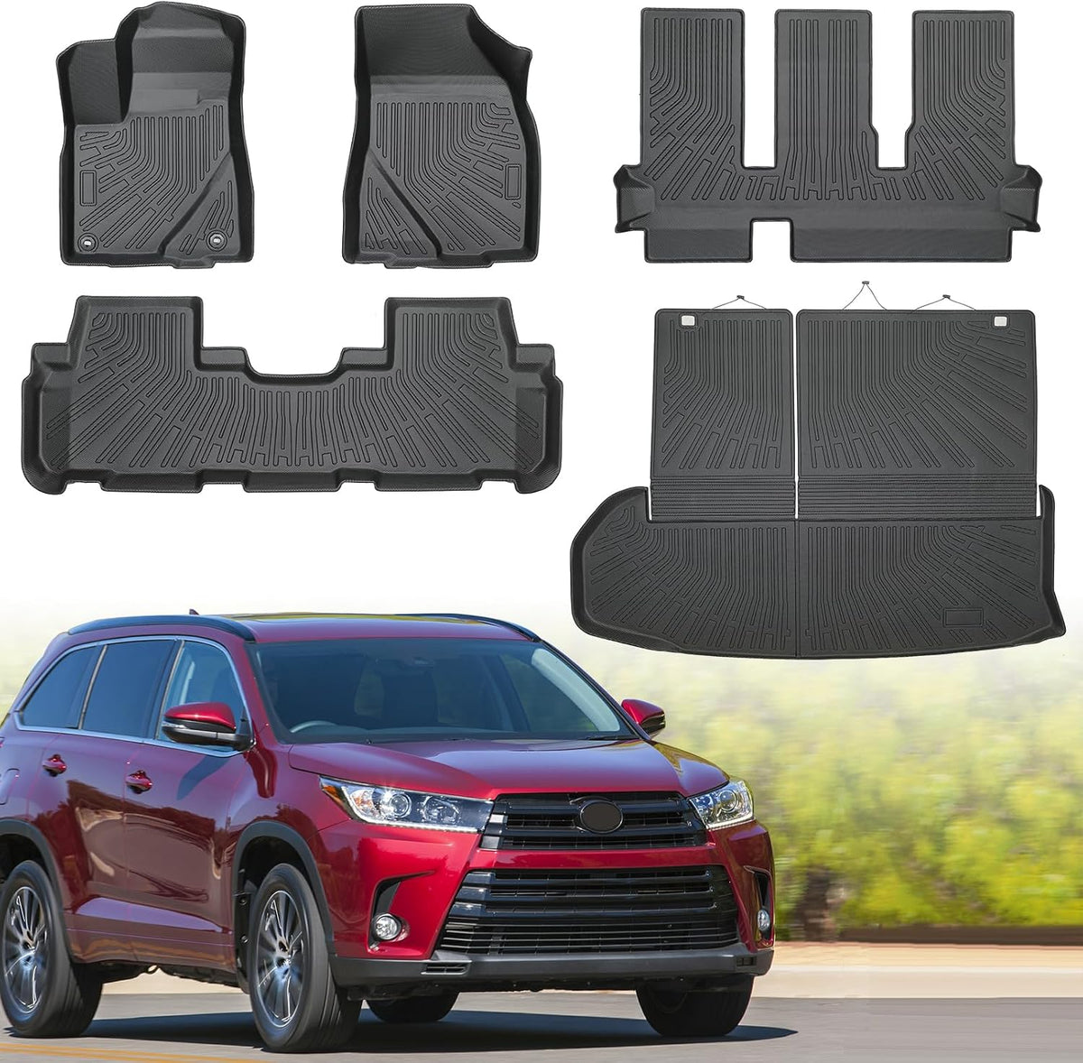 Floor Mats for Toyota Highlander 2014-2019 7 Seats