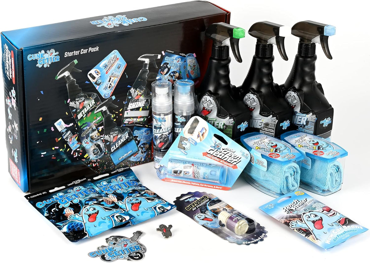 Car Cleaning Kit - Car Accessories for Interior and Exterior Cleaning, Glass Cleaner, Car Wipes, Auto Essentials