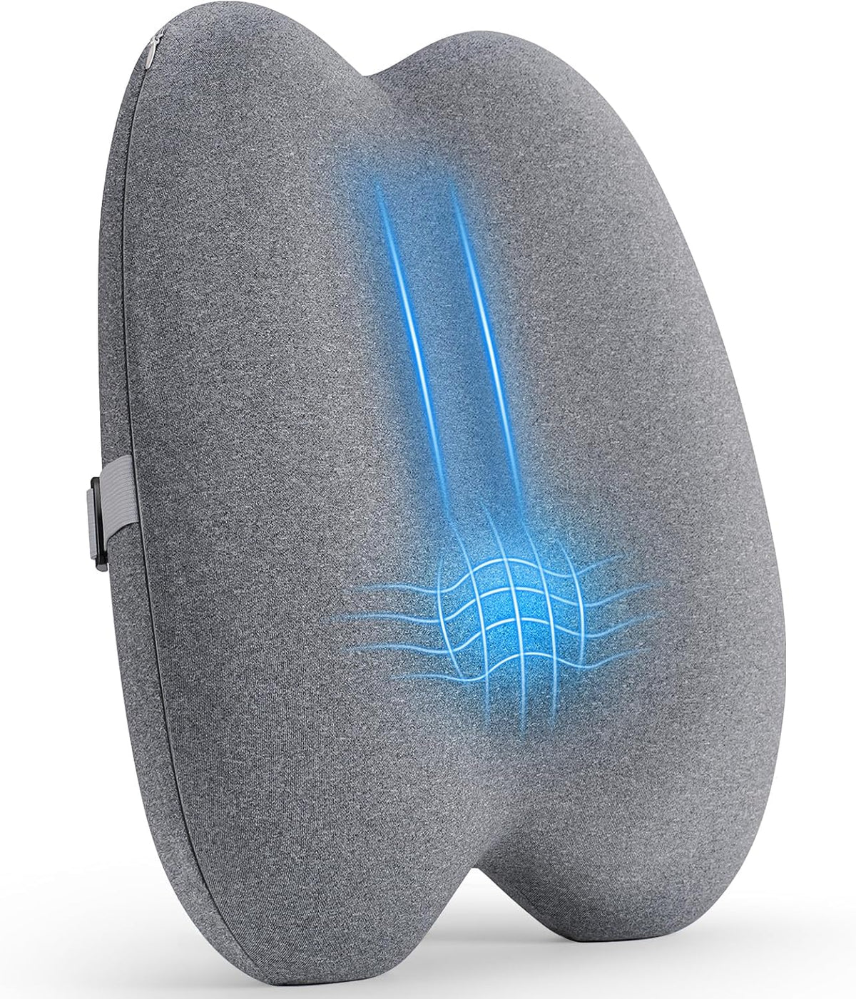Dense Lumbar Support Pillow for Office Chair, Ergonomic Memory Foam Back Support Pillow for Lower Back Pain Relief, Lumbar Cushion for Chair, Car Seat, Gaming Chair, Adjustable Straps, Grey