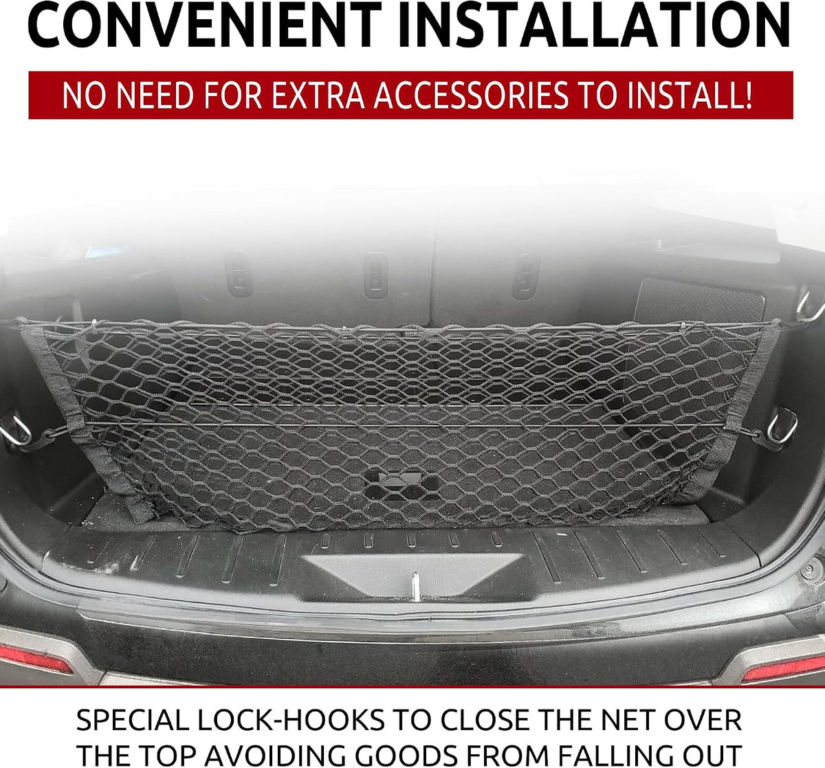 Envelope Style Trunk Mesh Cargo Net for Chevrolet Equinox 2010-2024 - Car Accessories - Premium Trunk Organizers and Storage - Cargo Net for SUV - Vehicle Carrier Organizer for Chevrolet Equinox