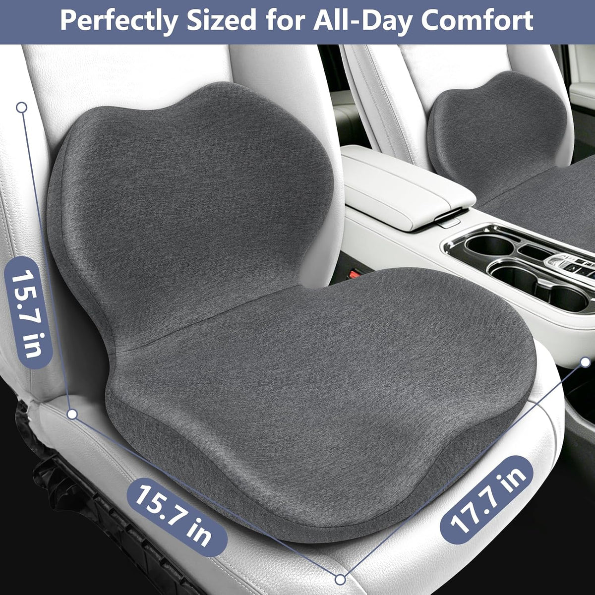 Memory Foam Car Seat Cushion with Lumbar Support Pillow,Driver Seat Cushion