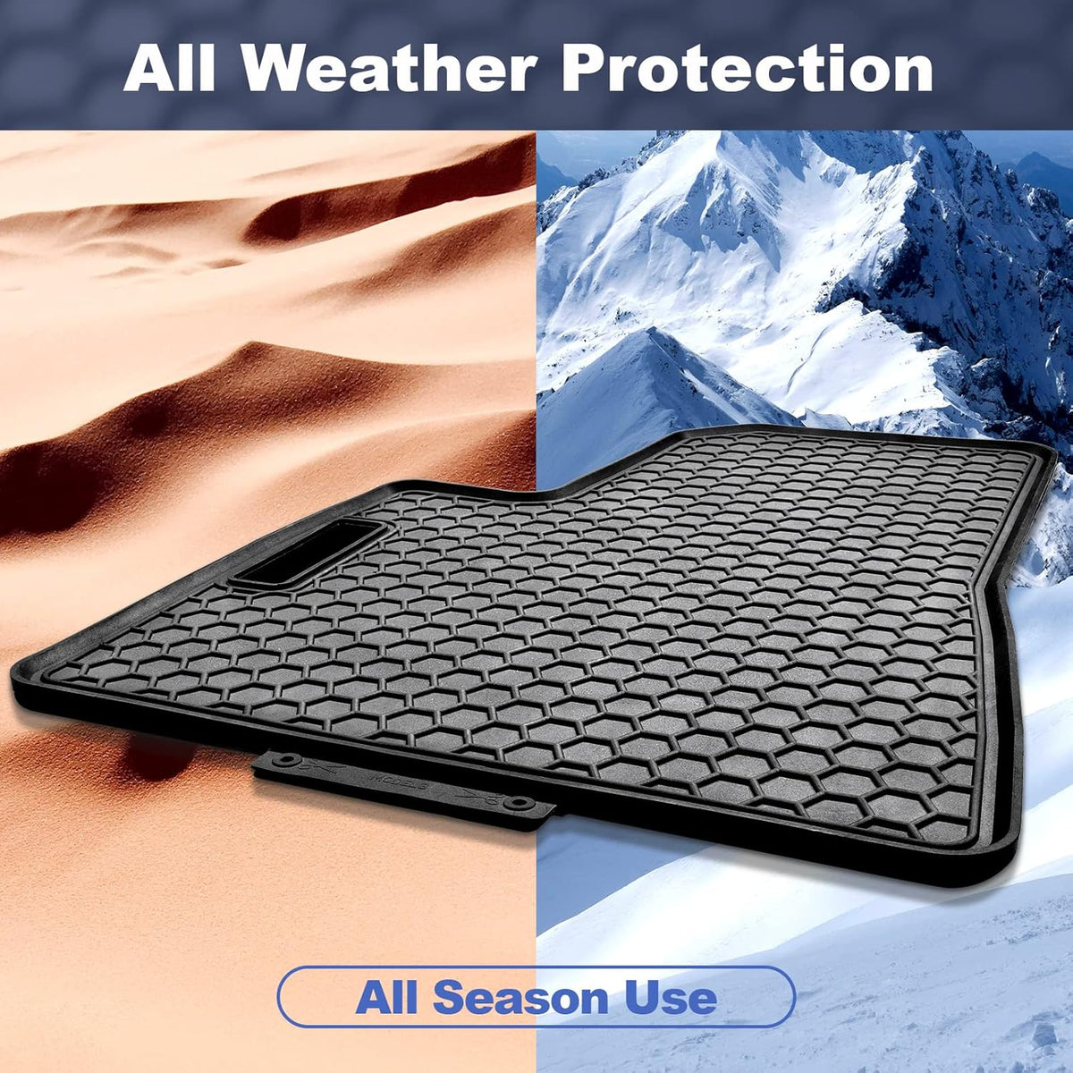 Spurtar for Tesla Model 3 Floor Mats 2017-2026, Automotive Rubber Floor Mat | Car Floor Mats with 3D Extended Edge, Honeycomb Design, Front & Rear All-Weather Protector, 3 Pack Black, Anti-Slip Backing