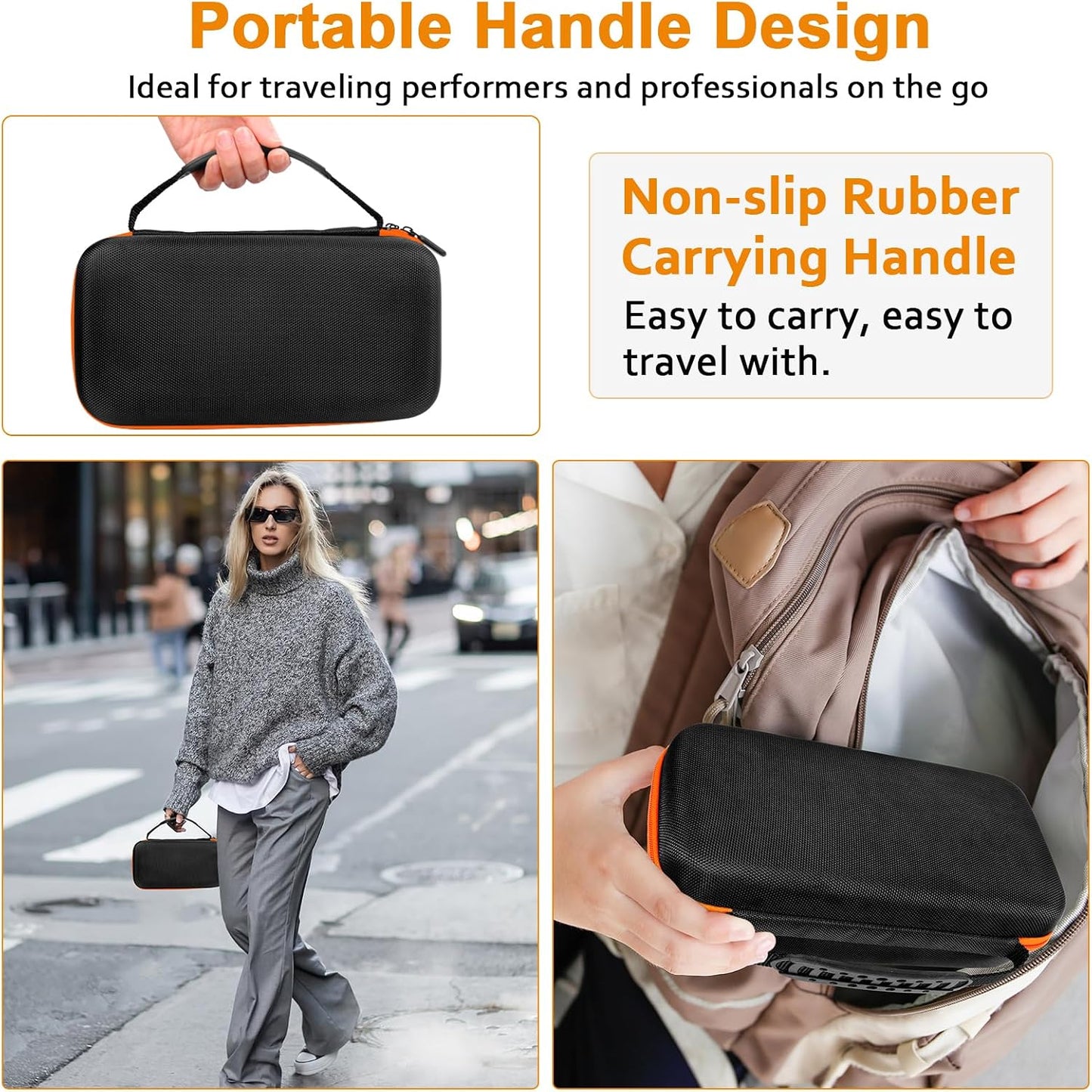 Wireless Microphone Case Compatible with J-B-L wireless Two Mic System, Partybox Mic Portable Storage Bag for Singing Karaoke, Handheld Mic Carrying Case for Receiver, Battery, Adapter(Box Only)