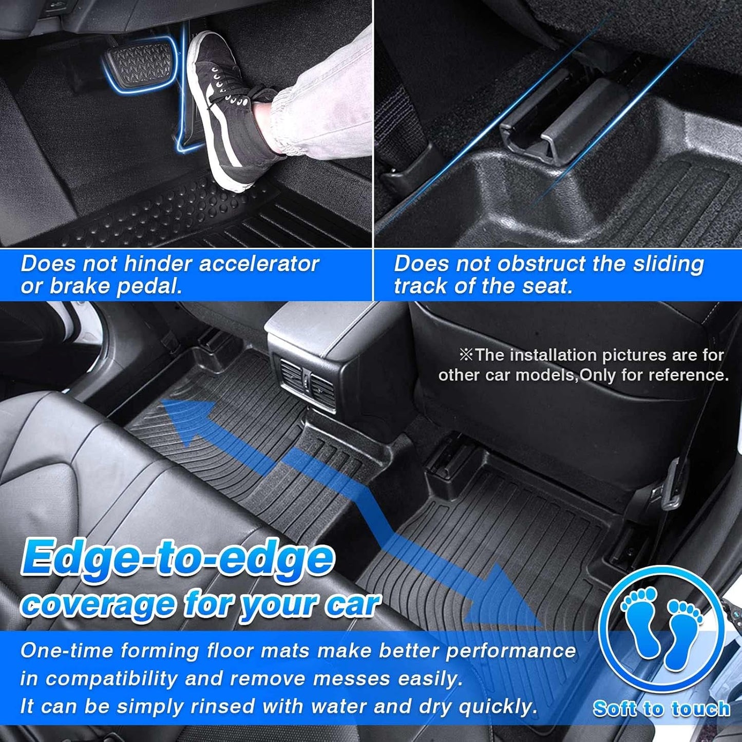 Sentra Floor Mats Fit for Nissan Sentra/Sylphy 2014-2019, All Weather Floor Mat for Sentra Accessories, Heavy Duty Waterproof