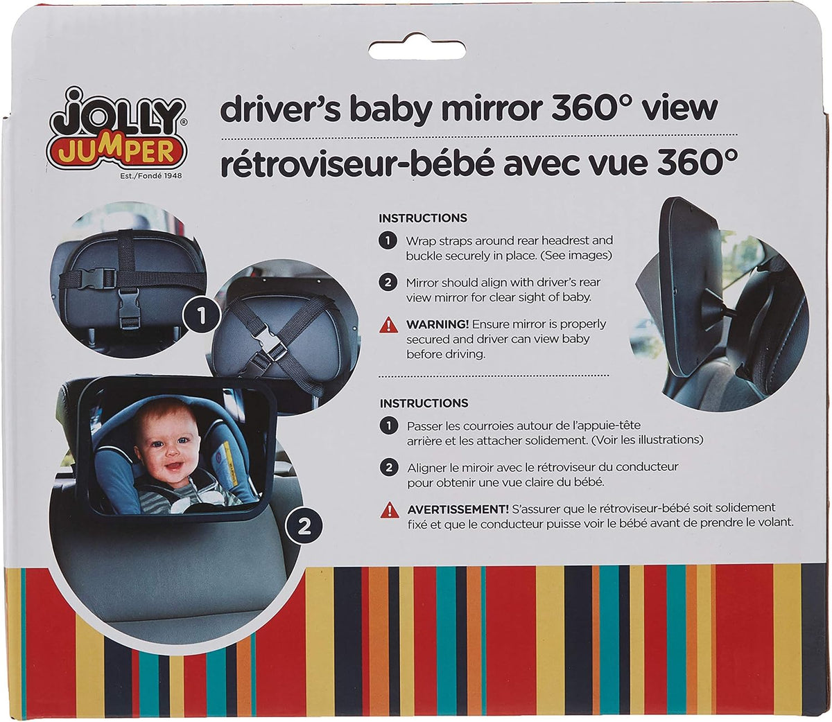 Jolly Jumper Driver's Baby Mirror 360 Degree View (Pack of 2)