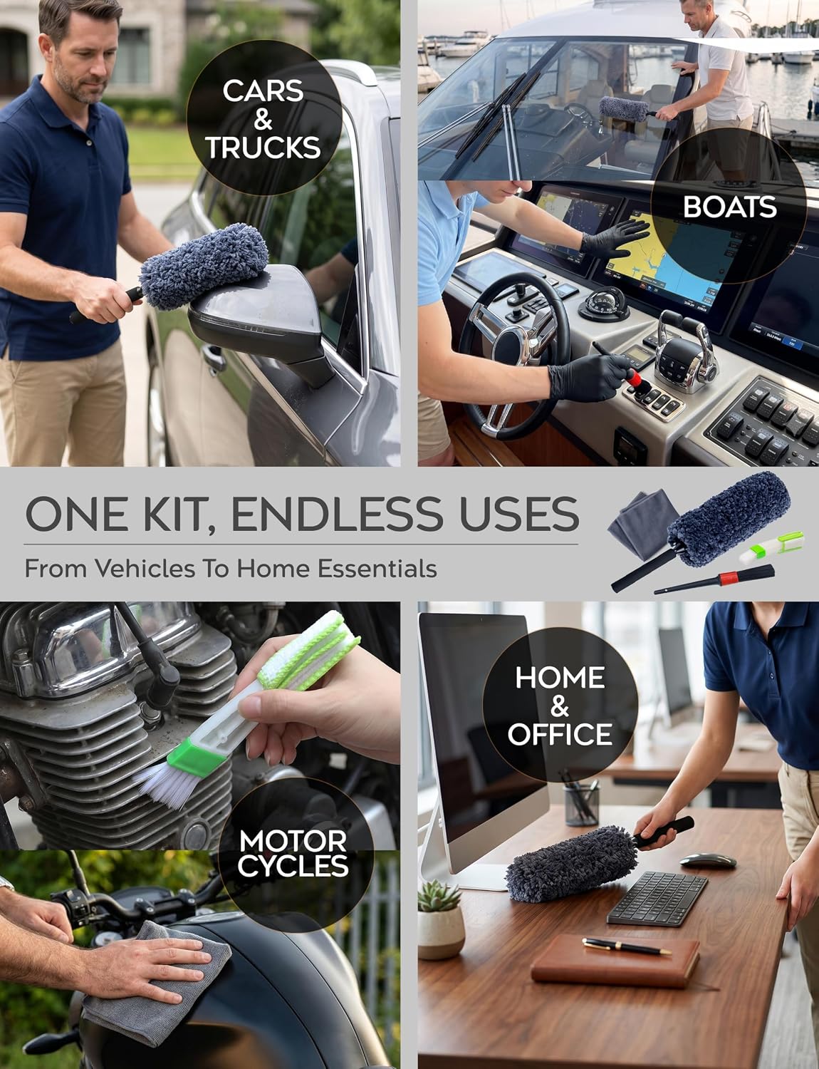 TAKAVU Car Duster Kit, Ultra Soft Microfiber, Lint & Scratch Free