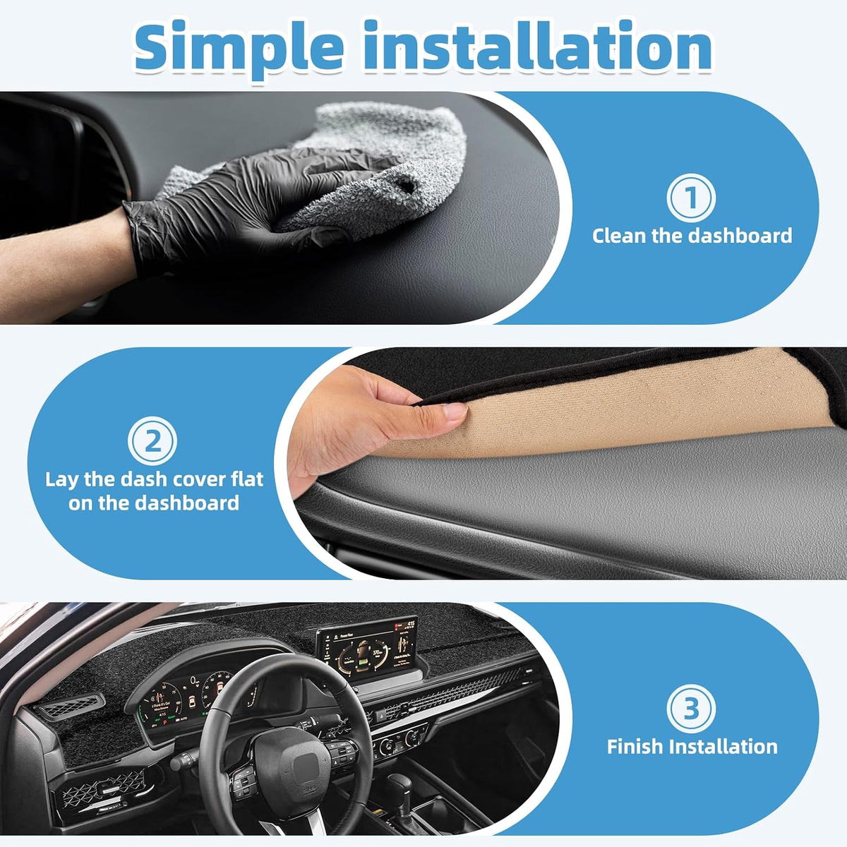 Dash Cover Mat for Honda Accord 2023 2024 2025 2026 Non-Slip Dashboard Cover Mat Sunshade UV Rays Protector Interior Accessories