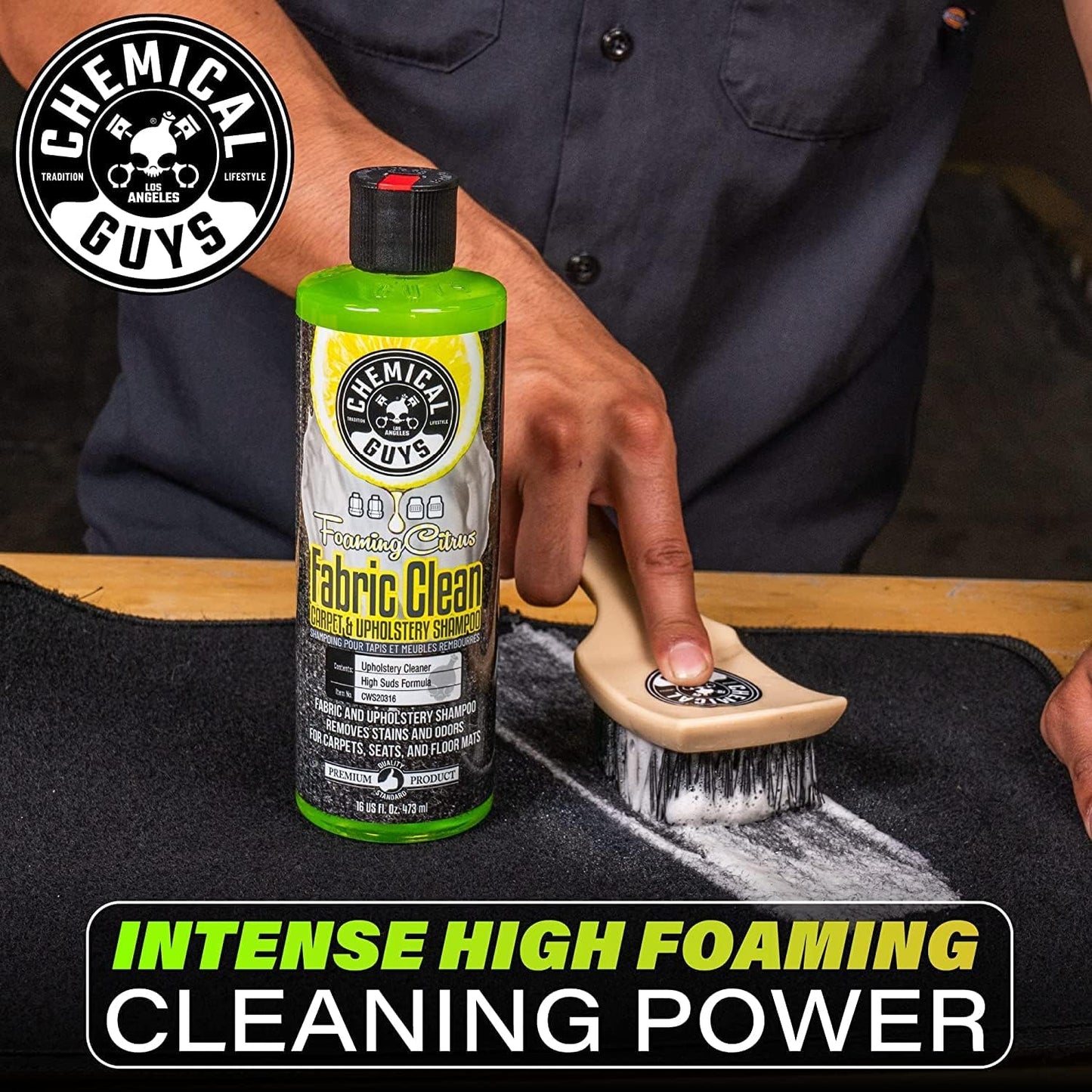 Chemical Guys CWS203 Foaming Citrus Fabric Clean Carpet & Upholstery Cleaner (Works on Car Carpets, Seats, Floor Mats & More), 128 fl oz (1 Gallon) with 16 oz, Spray Bottle (2 Item Bundle)