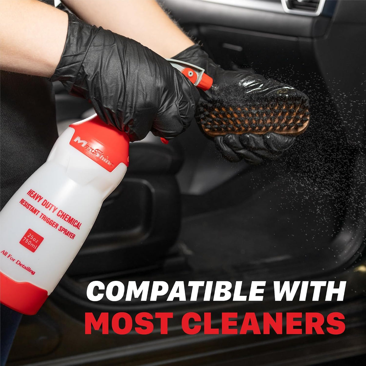 Maxshine Universal Leather & Upholstery Brush – Soft Nylon Interior Detailing Brush for Leather, Vinyl, Fabric & Carpet Cleaning – Car Detailing Brush for Seats, Floor Mats & Door Panels