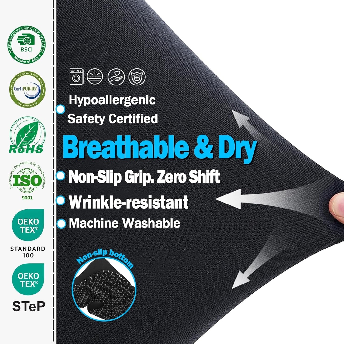 Extra Large Seat Cushion for Sciatica & Tailbone Pain – Pressure Relief Coccyx Cushion for Office Chair, Car Seat, Wheelchair, and Long Sitting – Sciatica Pain Relief Pillow