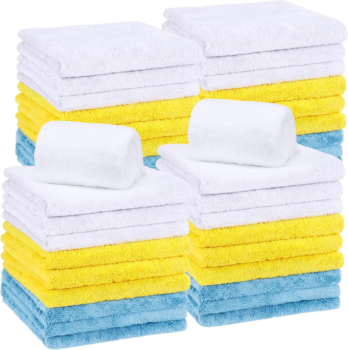Shimeyao 30 Pcs 16 x 16 Inch Edgeless Microfiber Plush Towels for Cars Detailing Drying Wash Polishing Absorbent Cleaning Cloths, 500 GSM (Red)
