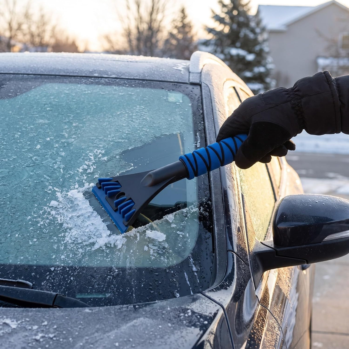Car Windshield Ice Scraper Tool with Foam Handle and PP Body