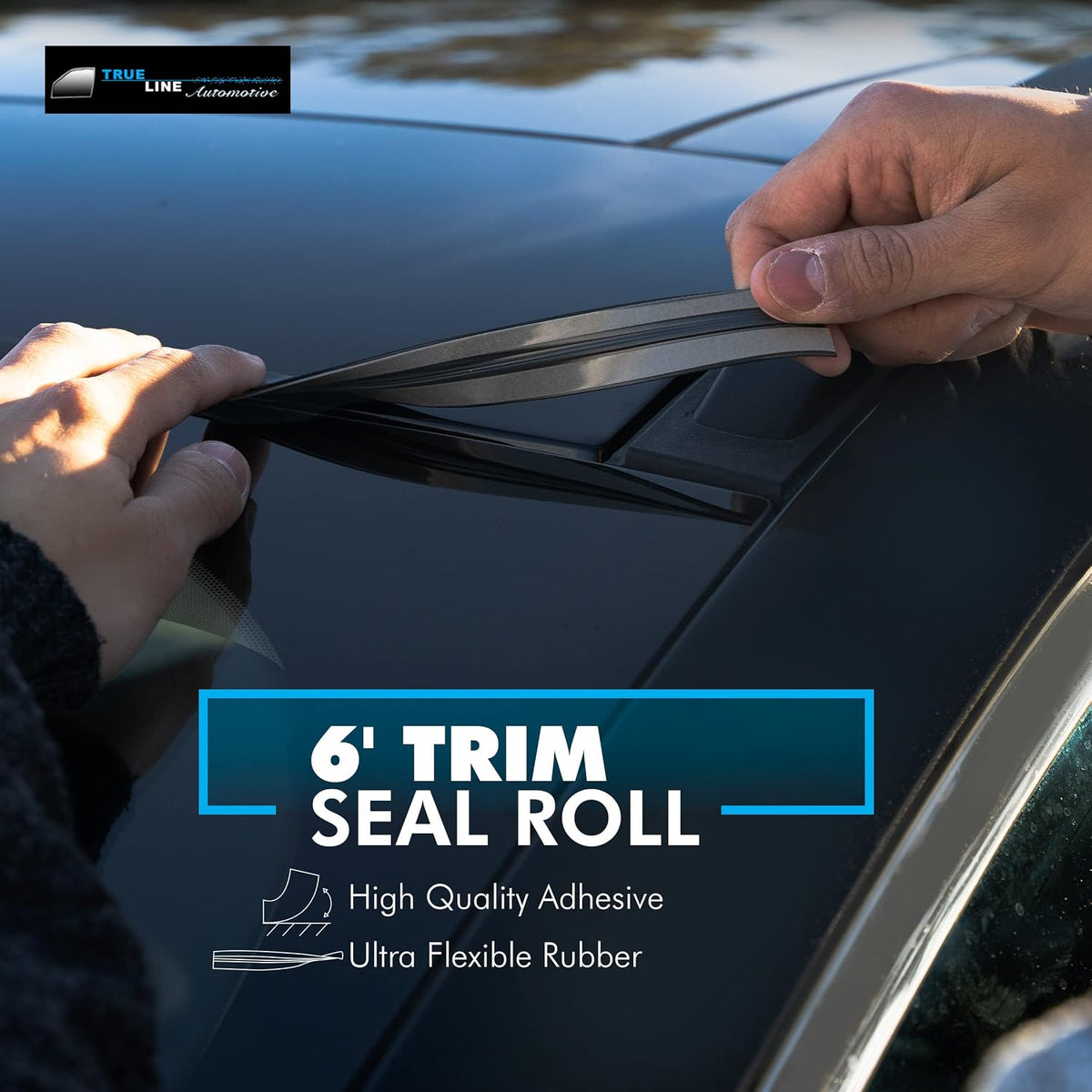 True LINE Automotive 6 Feet Car Windshield Weather Seal Rubber Stripping Trim Cover Leak Sound Proofing Kit
