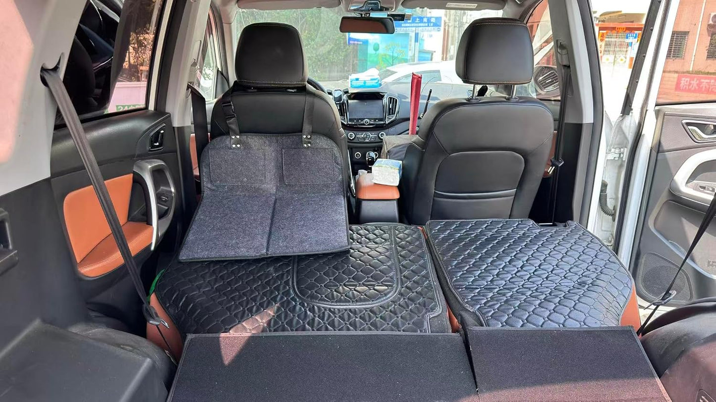 Car Camping Essentials Rear Seat Mattress Extension Plate, Car Back Seat Extender，Portable Mattress for Sleeping Increase Travel Trunk Space Bed Space for Most Cars, SUV, Model Y/3 (Black)