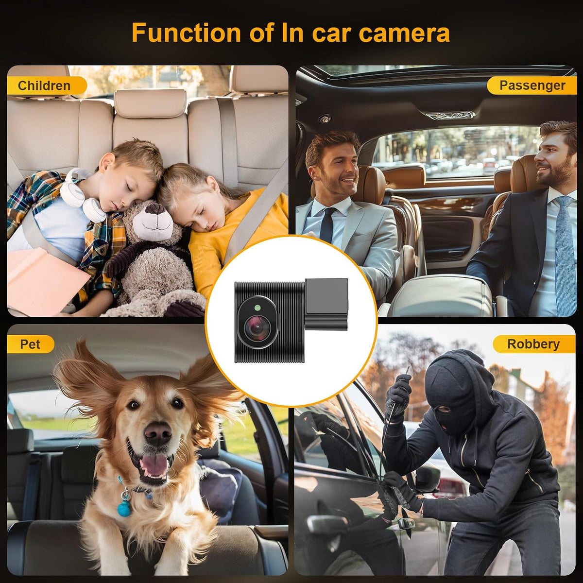 3 Channel Mirror Dash Cam with Front 4K, in-Cabin & Rear 1080P Cameras, Enhanced Night Vision, G-Sensor & Parking Monitor, 64GB Card Included, Triple Rear View Mirror Camera for Cars & Trucks