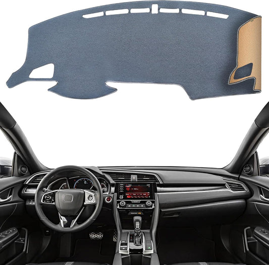 Dashboard Cover Dash Mat Fit for Ho-nda Civic 2021-2016 (Without HUD Models),Car Dash Board Mat Anti-Glare Carpet,Non-Slip Pad Sunshield Protector (Grey)