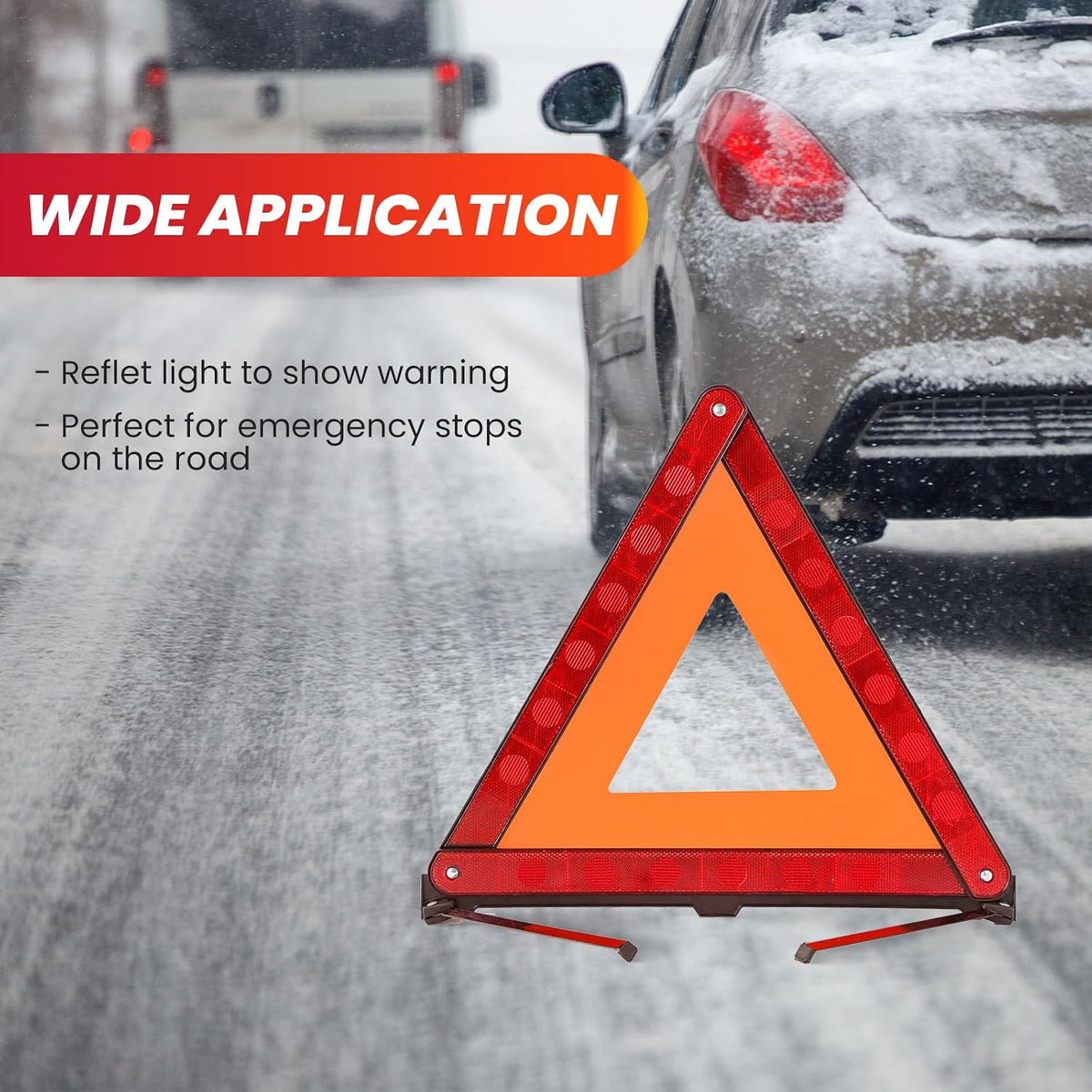 DASBET Emergency Warning Triangles 3 Pack Roadside Safety Triangle